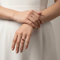 Sterling Silver Zircon Heart Ring Alessia - Dainty Band Velanci