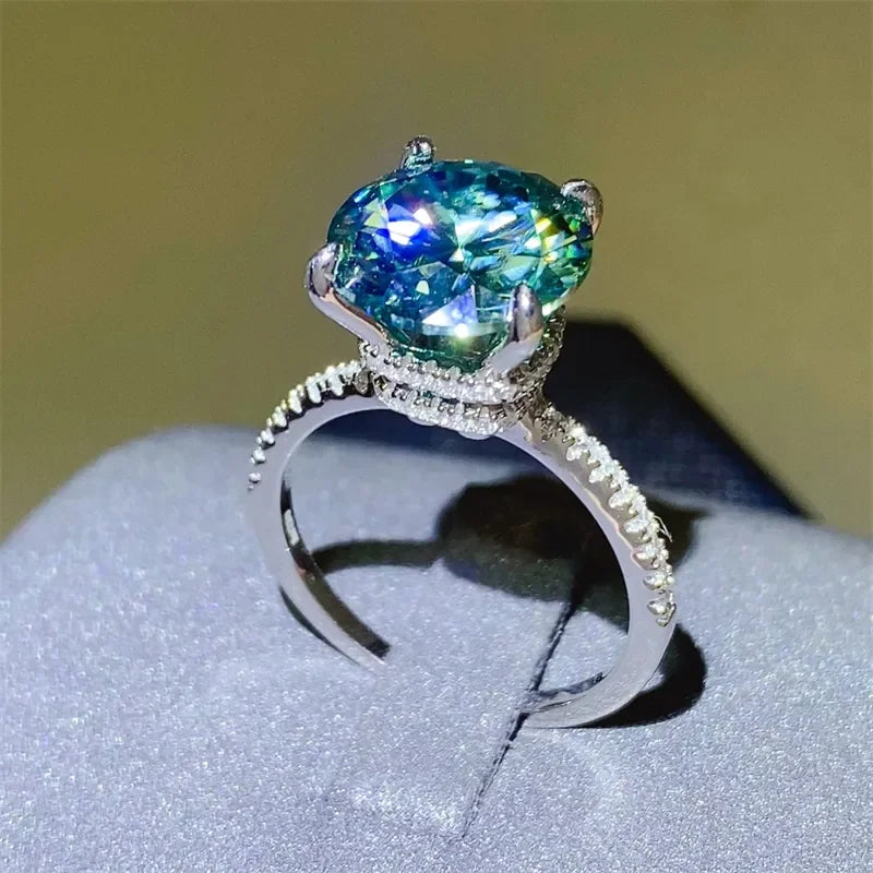 Ring Elena - 5 Carat Moissanite Zircon Sterling Silver Women's Ring Velanci
