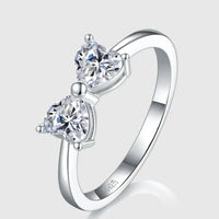 Bow Ring Giulia - 1 Carat Moissanite Sterling Silver Women's Ring Velanci