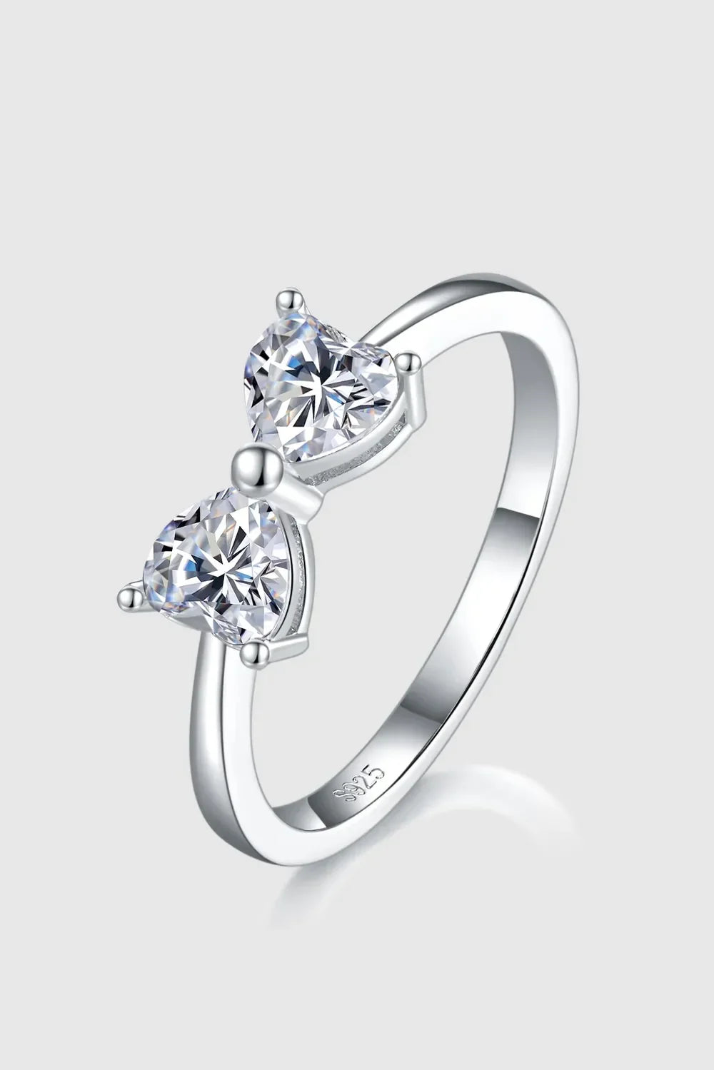 Bow Ring Giulia - 1 Carat Moissanite Sterling Silver Women's Ring Velanci