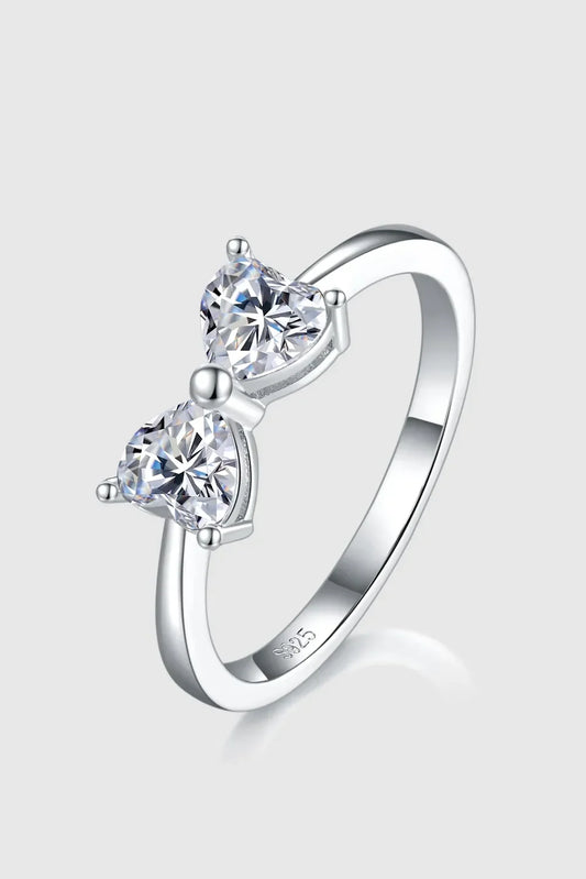 Bow Ring Giulia - 1 Carat Moissanite Sterling Silver Women's Ring Velanci