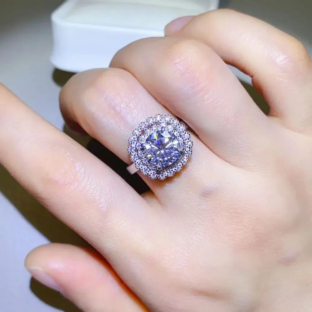 Sterling Silver Ring Isabella - 2 Carat Moissanite Sparkle Women's Ring Velanci