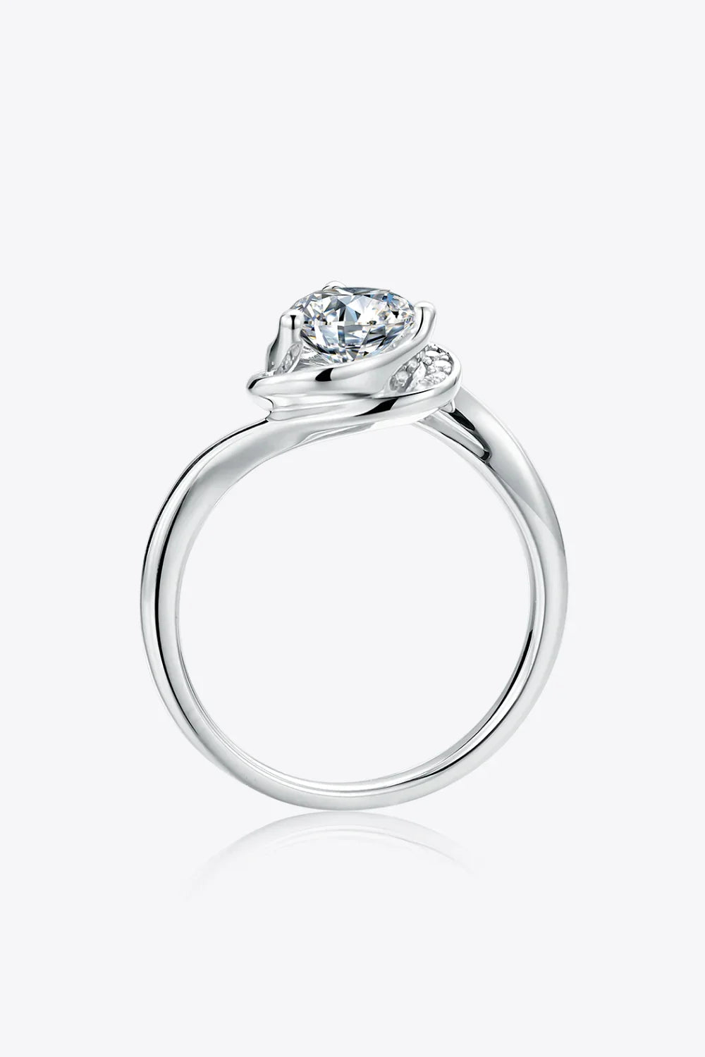 Ring Giulia - 1 Carat Moissanite Heart Sterling Silver Women's Ring Velanci