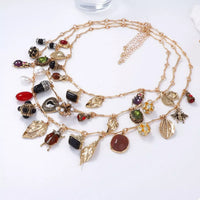 Gemstone Necklace - Three-Piece 18K Gold-Plated Layered Velanci