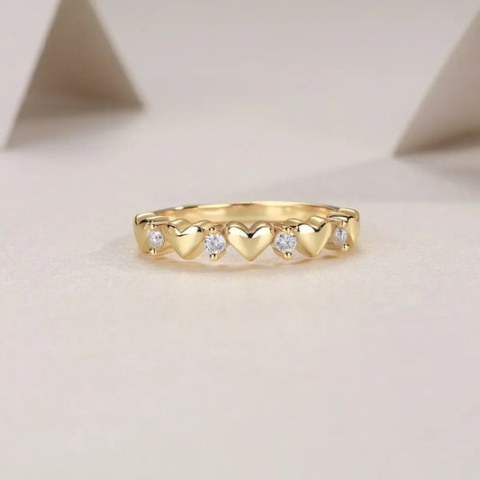 Sterling Silver Moissanite Heart Ring Giulia - Sparkle Women's Ring Velanci