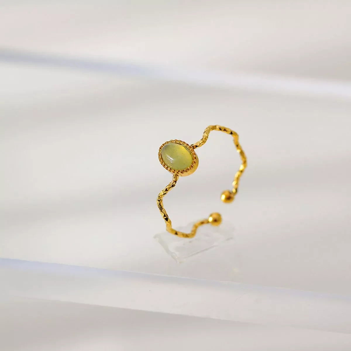 Ring Alessia - Wave-Open Gold-Plated Coastal Shine Women's Ring Velanci