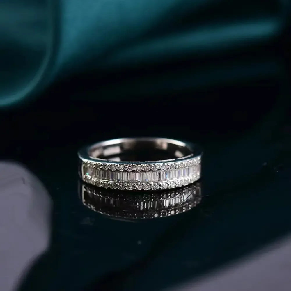 Moissanite Sterling Silver Ring Isabella - Coastal Sparkle Women's Ring Velanci