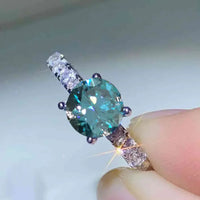 Moissanite Ring Giovanna - 1 Carat Side Stone Brilliance Women's Ring Velanci
