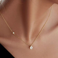 1.25 Carat Moissanite Teardrop Necklace - Sterling Silver Velanci