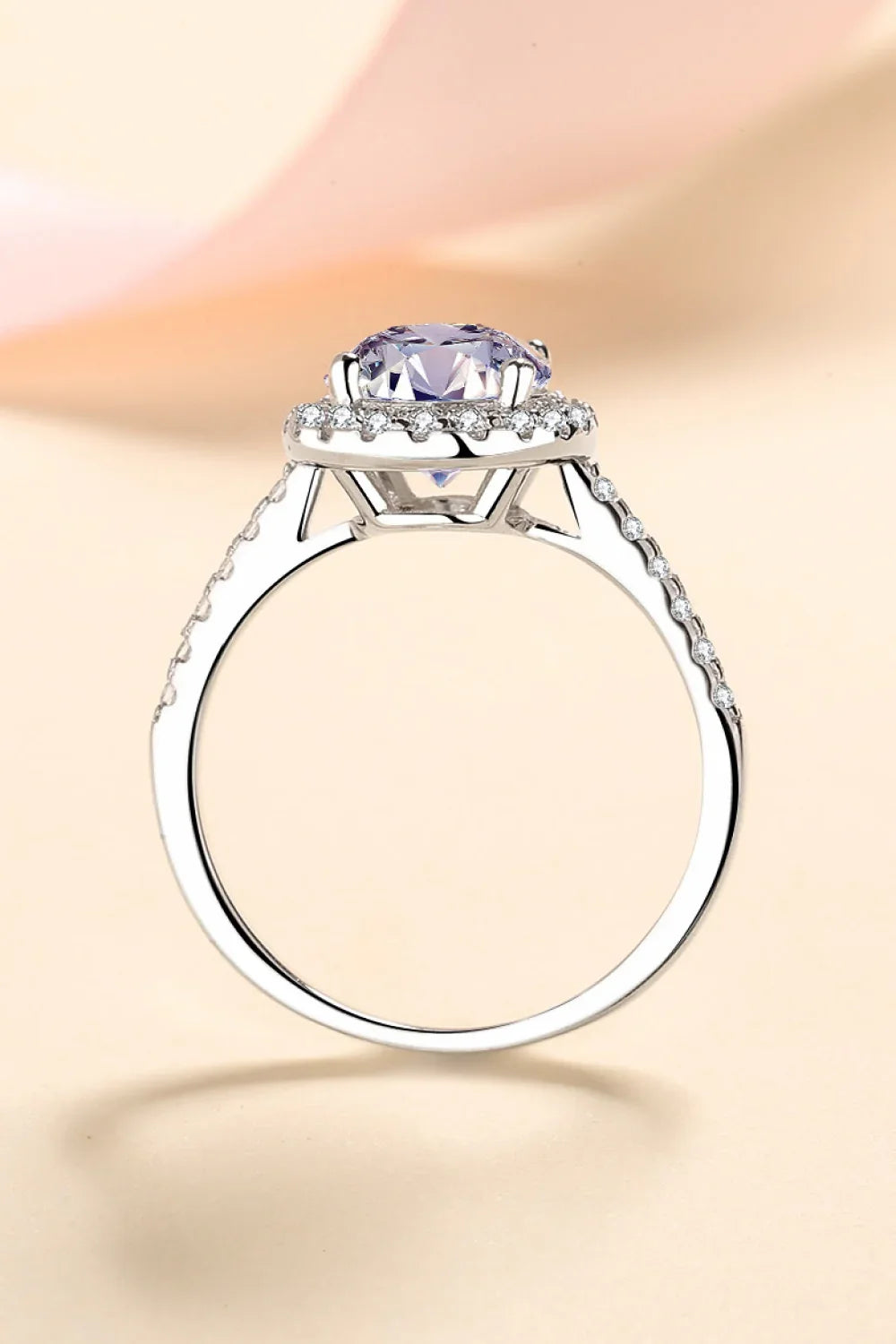 Ring Bianca - 2ct Moissanite Halo Ring, Sterling Silver Women's Ring Velanci