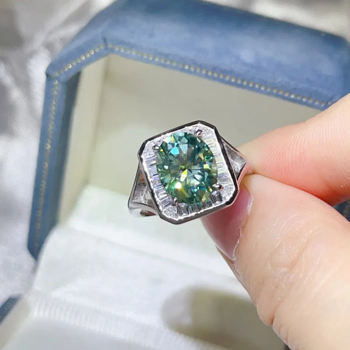 Engagement Ring Giulia - 3 Carat Starglow Moissanite Square Women's Ring Velanci