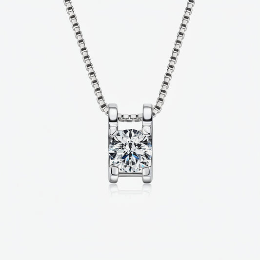 Moissanite Sterling Silver Necklace - Coastal Sparkle Velanci