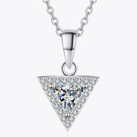 Sterling Triangle Moissanite Pendant Necklace - Sleek Velanci