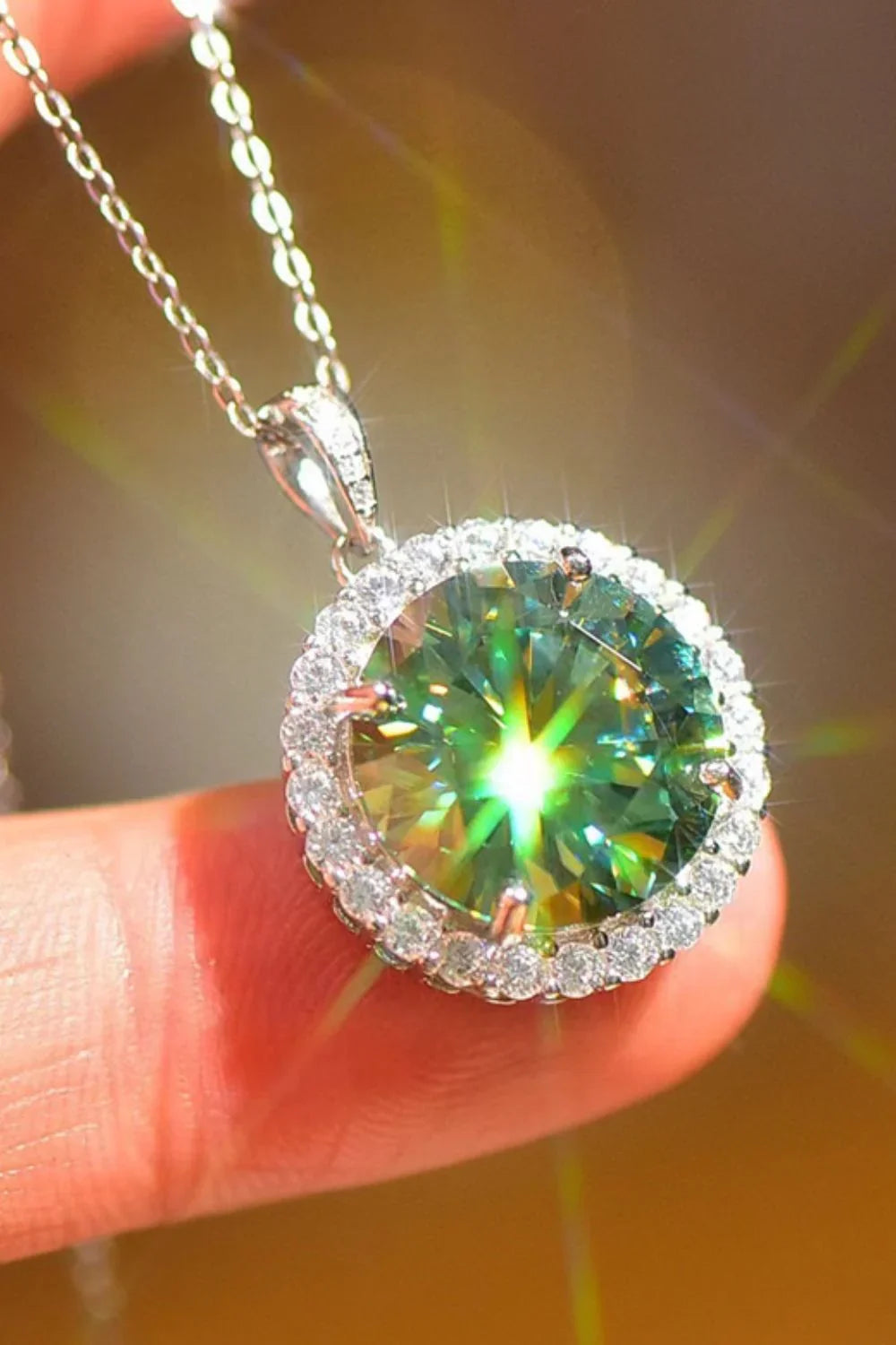 10 Carat Moissanite Platinum-Plated Necklace Velanci