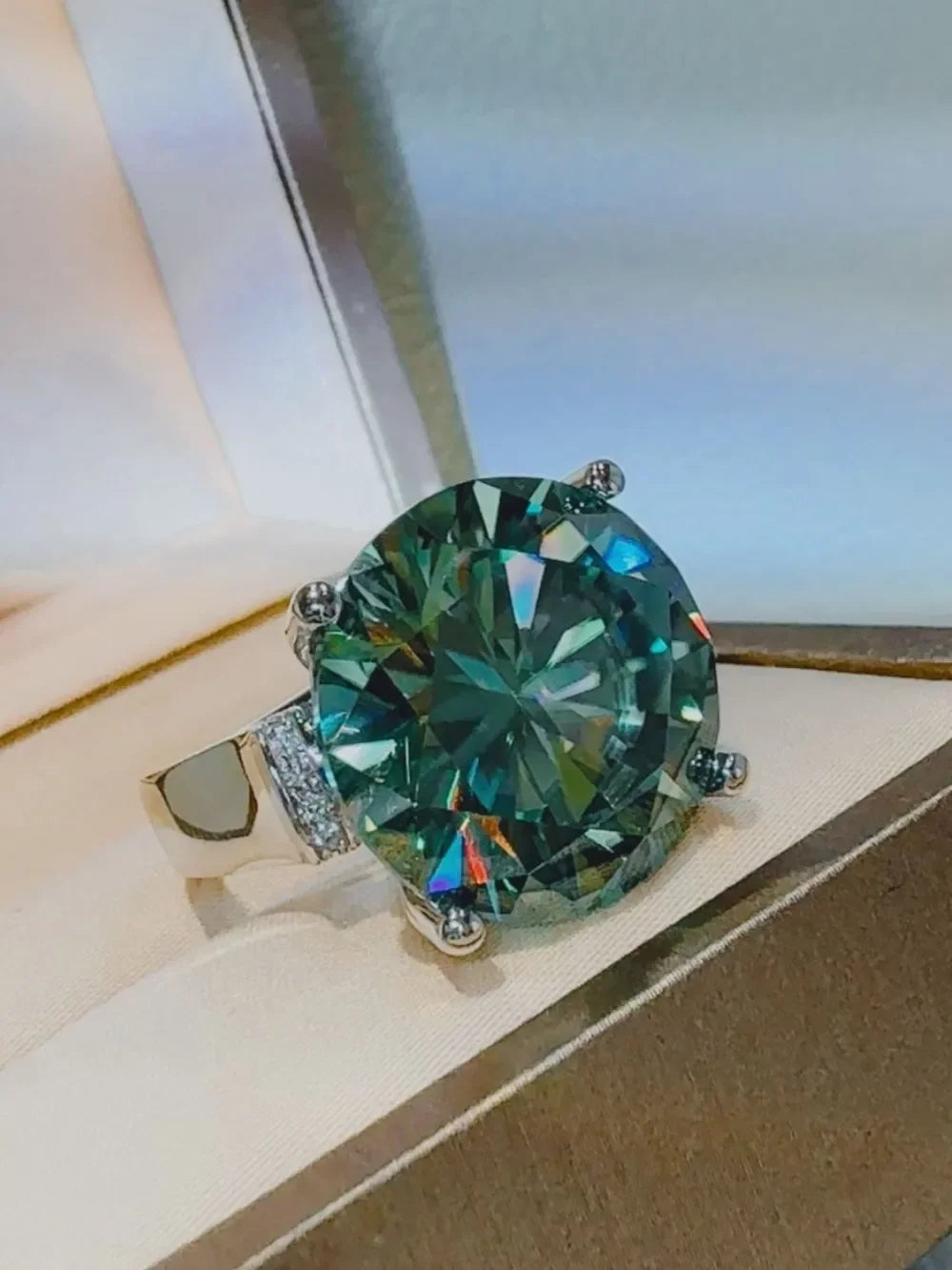 Ring Bianca - 20ct Moissanite Sterling Silver Ring Women's Ring Velanci