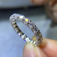 Moissanite Ring Giulia - Minimalist 1.5ct Sterling Silver Women's Ring Velanci