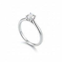 Moissanite Solitaire Ring Bianca - 0.5ct D VVS1 Silver Women's Ring Velanci