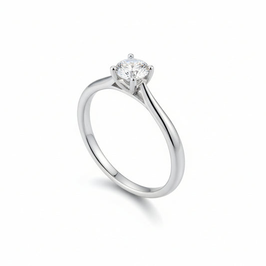 Moissanite Solitaire Ring Bianca - 0.5ct D VVS1 Silver Women's Ring Velanci