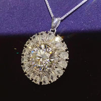 5 Carat Moissanite Platinum-Plated Sterling Silver Necklace Velanci