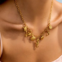 Ocean Theme Necklace - 18K Gold-Plated Coastal Motif Velanci