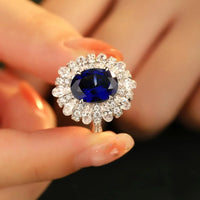 Ring Alessia - 5 Carat Lab-Grown Sapphire Flower Gleam Women's Ring Velanci