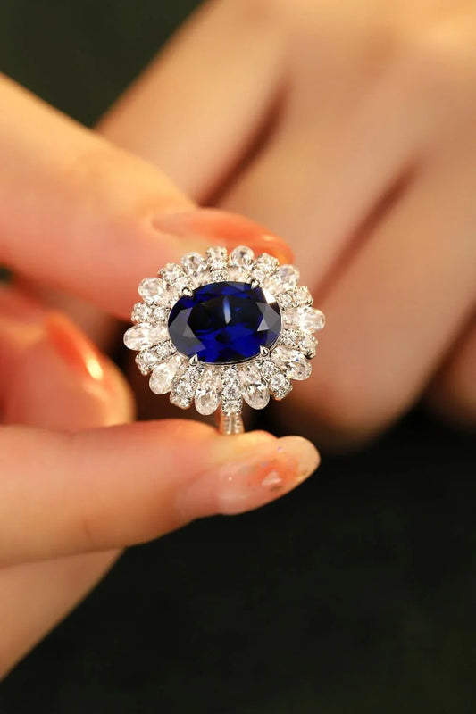 Ring Alessia - 5 Carat Lab-Grown Sapphire Flower Gleam Women's Ring Velanci