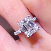 5 Carat Moissanite Ring Sofia - Emerald Cut Sparkle Women's Ring Velanci