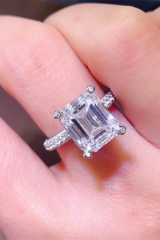5 Carat Moissanite Ring Sofia - Emerald Cut Sparkle Women's Ring Velanci