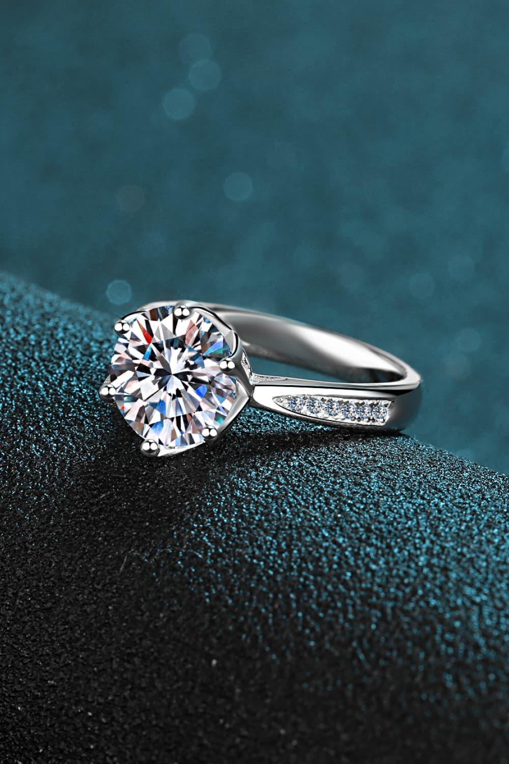 Ring Giulia - 3 Carat Moissanite Rhodium-Plated Shine Women's Ring Velanci