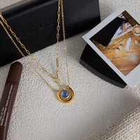 Two-Piece Pendant Necklace In 18K Gold-Plated Finish Velanci