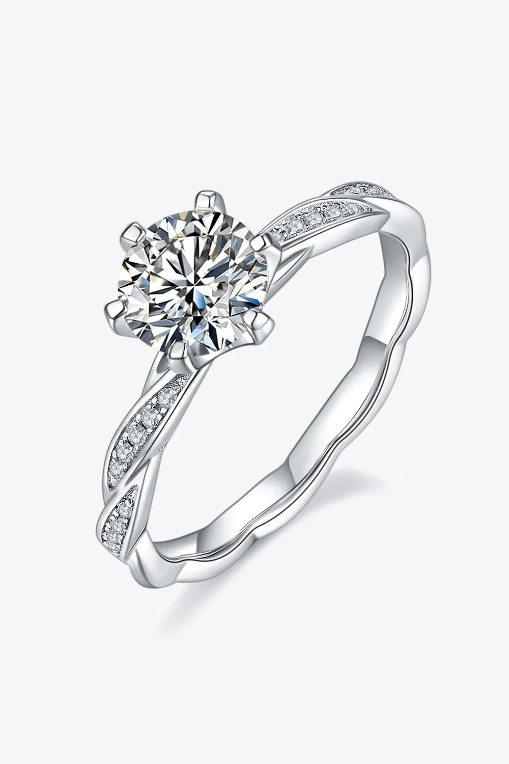 Ring Valentina - 1 Carat Moissanite, Sterling Silver Women's Ring Velanci