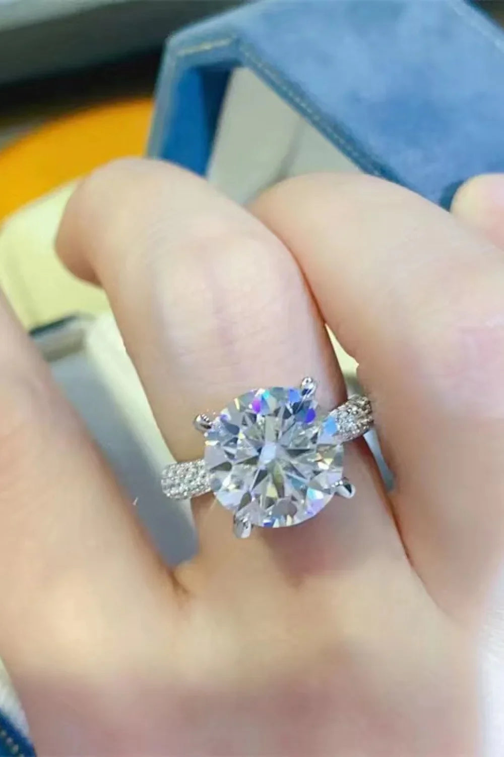Moissanite Sterling Ring Isabella - Sparkling Brilliance Women's Ring Velanci