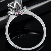 Ring Bianca - 1 Carat Moissanite Crown Sterling Silver Shine Women's Ring Velanci
