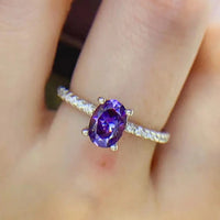 Ring Isabella - Purple Moissanite 1ct, 4-Prong Band Women's Ring Velanci