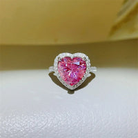 Ring Alessia - 5ct Moissanite Heart Halo Silver Plated Women's Ring Velanci