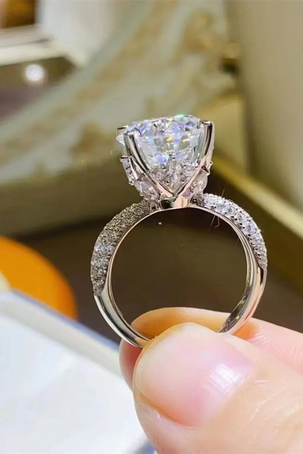 Moissanite Sterling Ring Isabella - Sparkling Brilliance Women's Ring Velanci