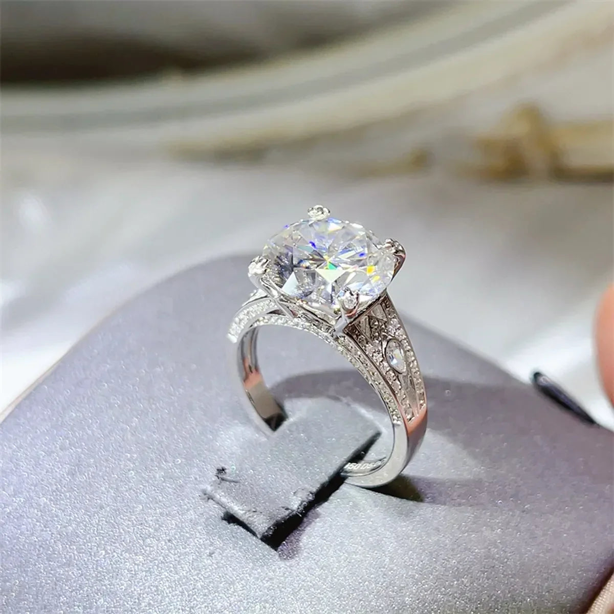 5 Carat Moissanite Ring Isabella - Sterling Shine Everyday Women's Ring Velanci