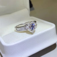 Moissanite Ring Sofia - 3-Carat Center Stone Silver Women's Ring Velanci
