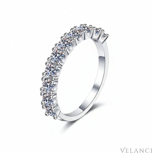 Moissanite Ring Alessia - Minimalist Sterling Silver Shine Women's Ring Velanci