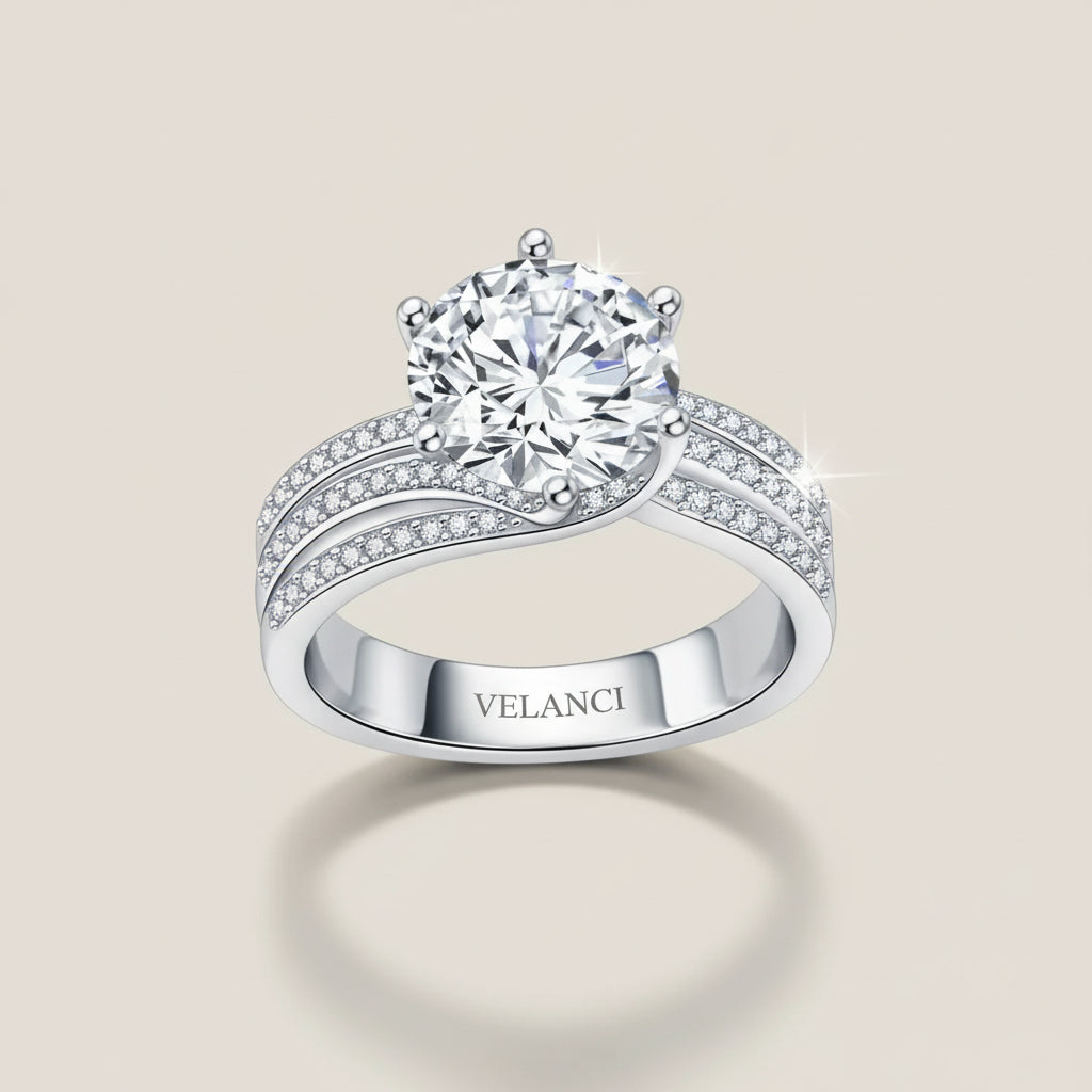 Three-Layer Ring Isabella - 3-Carat Moissanite Brilliance Women's Ring Velanci