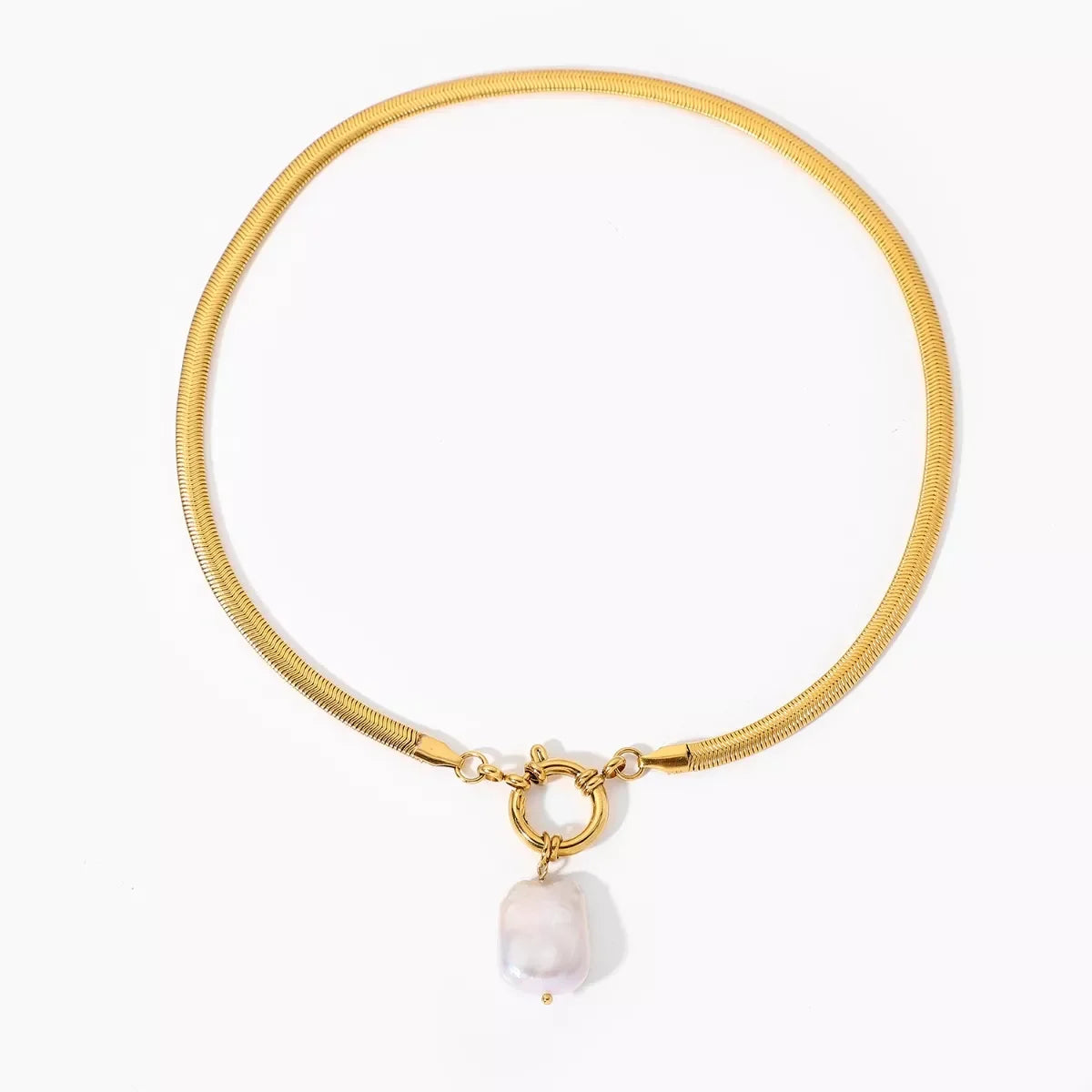 Gold-Plated Freshwater Pearl Pendant Necklace - Elegant Velanci