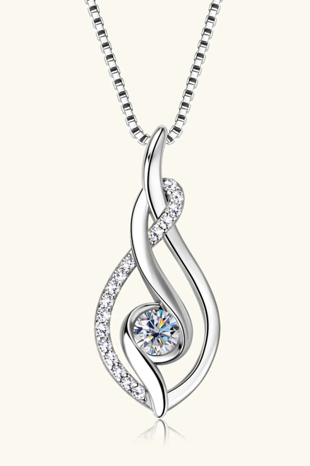 Moissanite Sterling Silver Necklace - Everyday Shine Velanci