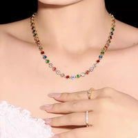 Gold-Plated Zircon Necklace - Lightweight Delicate Velanci