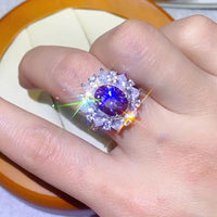 3 Carat Moissanite Platinum-Plated Ring Giulia - Halo Shine Women's Ring Velanci