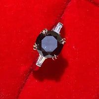 2 Carat Moissanite Ring Francesca - Minimalist Black Center Women's Ring Velanci