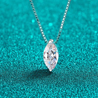 Moissanite Necklace - 1 Carat Rhodium Plated Silver Velanci