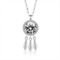 Dreamcatcher Necklace - 1 Carat Moissanite, Sterling Silver Velanci