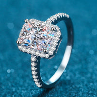 Ring Giulia - 2 Carat Moissanite Halo Sterling Silver Women's Ring Velanci