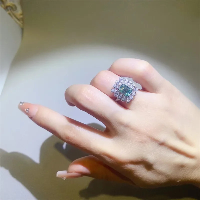 1 Carat Moissanite Sterling Ring Aurelia - Coastal Sparkle Women's Ring Velanci