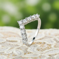 Moissanite Sterling Silver V Shape Ring Isabella - Radiant Velanci